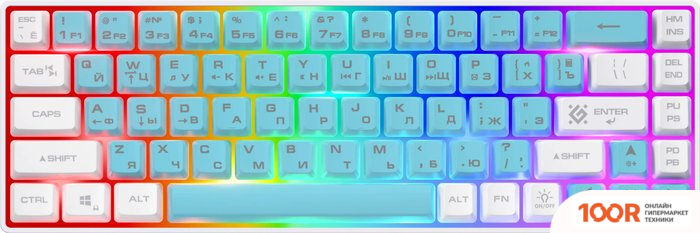 Клавиатура Defender DERON GK-098 (ГОЛУБОЙ/БЕЛЫЙ) (71435)