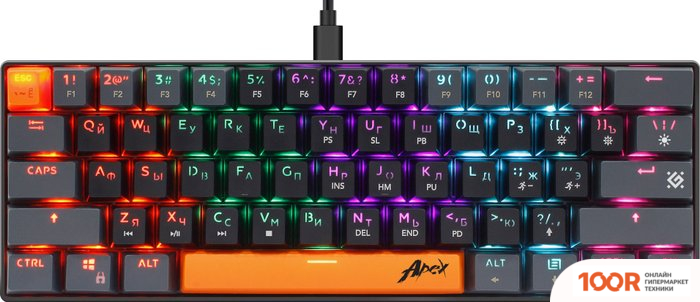 Клавиатура Defender APEX GK-002 (ЧЕРНЫЙ/СЕРЫЙ) (71404)