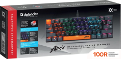 Клавиатура Defender APEX GK-002 (ЧЕРНЫЙ/СЕРЫЙ) (71404)