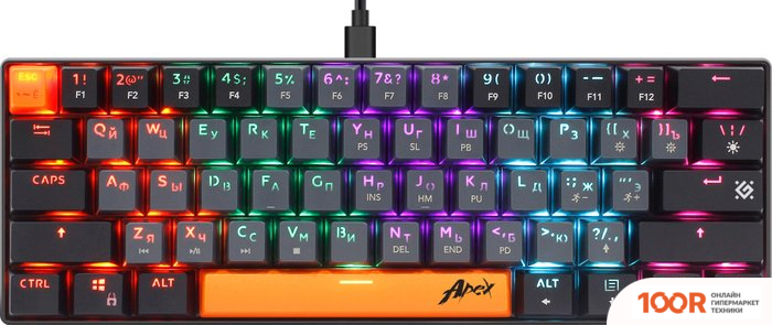 Клавиатура Defender APEX GK-002 (СЕРЫЙ/ЧЕРНЫЙ) (71403)