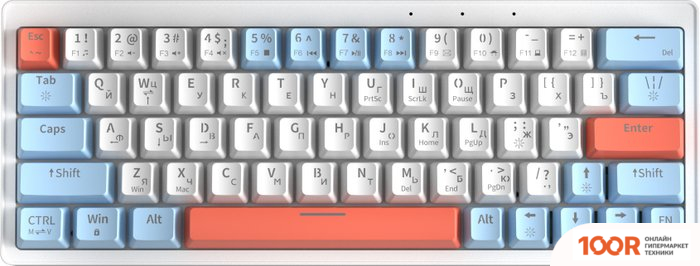 Клавиатура Cyberlynx ZA63 WHITE BLUE ORANGE (TNT YELLOW) (71331)