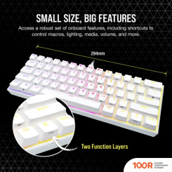 Клавиатура Corsair K65 RGB MINI 60% (БЕЛЫЙ, CHERRY MX SPEED, НЕТ КИРИЛЛИЦЫ) (71297)