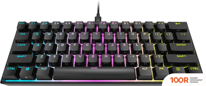 Клавиатура Corsair K65 RGB MINI (ЧЕРНЫЙ, CHERRY MX SPEED, НЕТ КИРИЛЛИЦЫ) (71296)