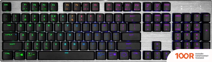 Клавиатура Cooler Master SK653 (TTC LOW PROFILE RED, СЕРЫЙ КОСМОС, НЕТ КИРИЛЛИЦЫ) (71283)