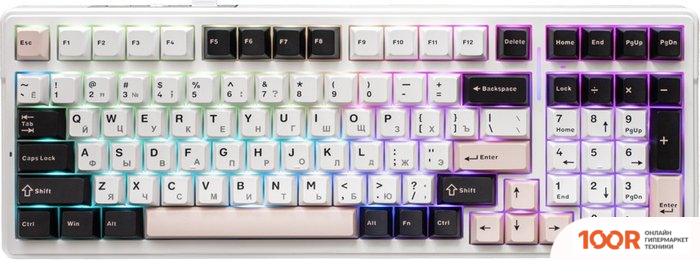 Клавиатура AULA F99 (БЕЛЫЙ/РОЗОВЫЙ/ЧЕРНЫЙ) (71204)