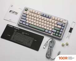 Клавиатура AULA F75 (БЕЛЫЙ/СИНИЙ/ЗЕЛЕНЫЙ, LEOBOG GRAYWOOD V3) (71198)