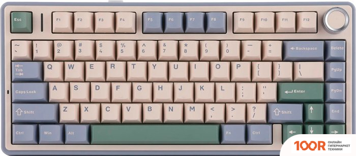 Клавиатура AULA F75 (БЕЛЫЙ/СИНИЙ/ЗЕЛЕНЫЙ, LEOBOG GRAYWOOD V3) (71198)