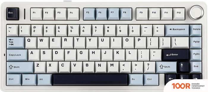 Клавиатура AULA F75 (БЕЛЫЙ/ГОЛУБОЙ/ЧЕРНЫЙ, LEOBOG ICEVEIN) (71195)