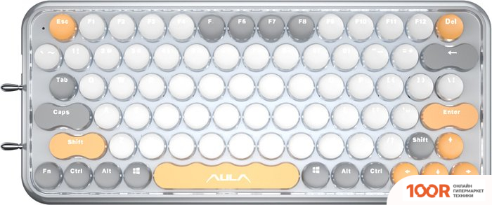 Клавиатура AULA F3680 (СЕРЫЙ, BROWN SWITCH) (71191)