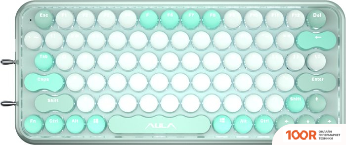 Клавиатура AULA F3680 (МЯТНЫЙ, RED SWITCH) (71189)