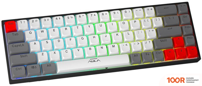 Клавиатура AULA F3068 (СЕРЫЙ/БЕЛЫЙ) (71185)