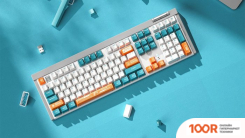 Клавиатура AULA F3050 (С ТЕМНО-БИРЮЗОВЫМИ КНОПКАМИ, BLUE SWITCH) (71180)