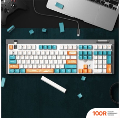 Клавиатура AULA F3050 (С ТЕМНО-БИРЮЗОВЫМИ КНОПКАМИ, BLUE SWITCH) (71180)