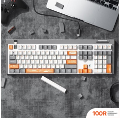 Клавиатура AULA F3050 (С СЕРЫМИ КНОПКАМИ, BROWN SWITCH) (71178)