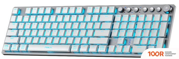 Клавиатура AULA F2090 (СЕРЕБРИСТЫЙ/БЕЛЫЙ) (71172)