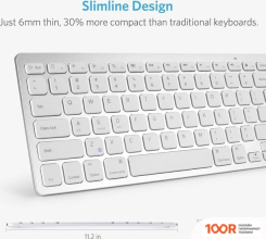 Клавиатура Anker ULTRA-SLIM BLUETOOTH KEYBOARD (СЕРЕБРИСТЫЙ) (71115)