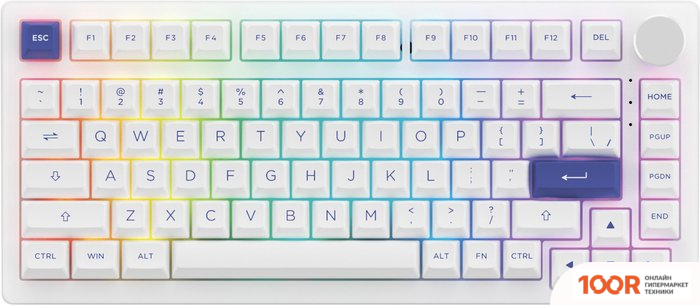 Клавиатура Akko PC75B PLUS WHITE & BLUE (AKKO CS JELLY BLACK) (71110)