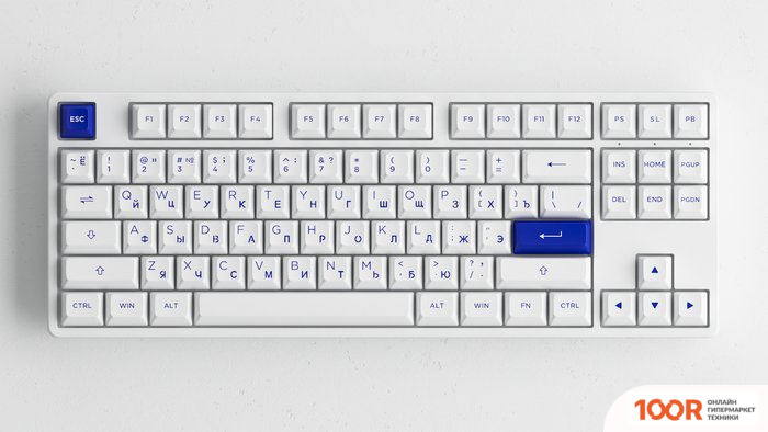 Клавиатура Akko 5087S WHITE & BLUE (AKKO CS JELLY PURPLE) (71090)