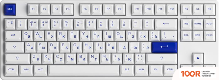 Клавиатура Akko 5087S WHITE & BLUE (AKKO CS JELLY PINK) (71089)