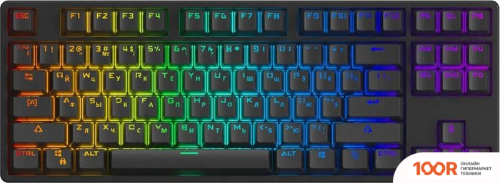 Клавиатура Akko 5087S BLACK SHINE-THROUGH (БЕЗ HOT-SWAP, AKKO CREAM YELLOW V3) (71088)