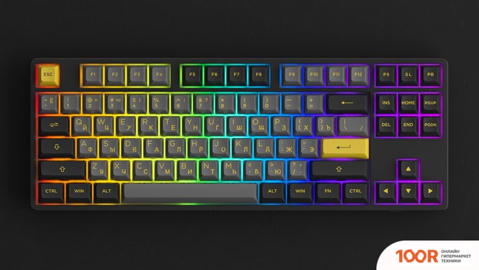 Клавиатура Akko 5087S BLACK & GOLD (AKKO CS JELLY PURPLE) (71086)