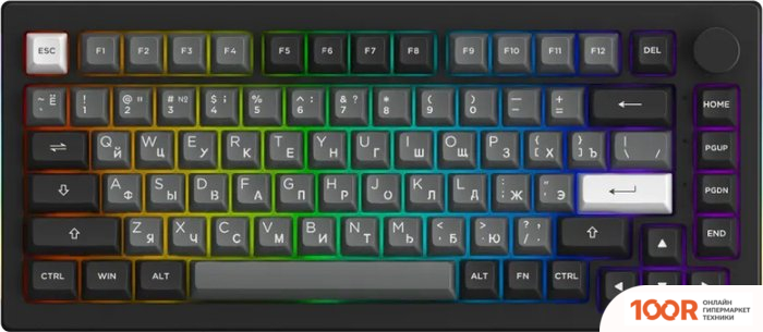 Клавиатура Akko 5075B PLUS BLACK & SILVER (AKKO CREAM YELLOW V3 PRO) (71079)