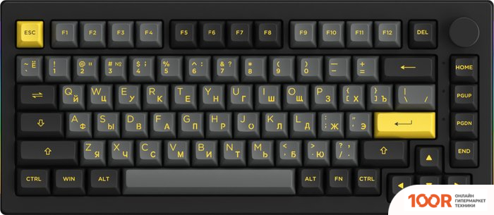 Клавиатура Akko 5075B PLUS BLACK & GOLD (AKKO CREAM YELLOW V3 PRO) (71078)