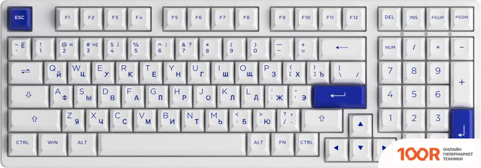 Клавиатура Akko 3098B WHITE & BLUE (AKKO CS JELLY PINK) (71052)