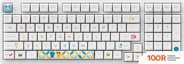 Клавиатура Akko 3098B DORAEMON RAINBOW (AKKO CS JELLY PINK) (71048)