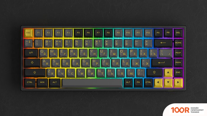 Клавиатура Akko 3084B PLUS BLACK & GOLD (AKKO CS JELLY PURPLE) (71035)