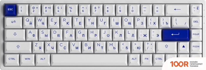 Клавиатура Akko 3068B PLUS WHITE & BLUE (AKKO CS JELLY PURPLE) (71031)