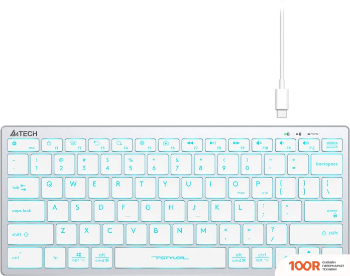 Клавиатура A4Tech FSTYLER FX61 (СЕРЕБРИСТЫЙ/БЕЛЫЙ) (70980)
