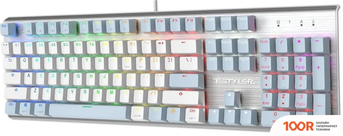 Клавиатура A4Tech FSTYLER FS100 NEON (СЕРЕБРИСТЫЙ/ГОЛУБОЙ) (70966)
