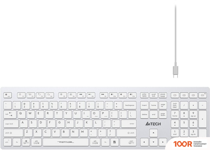 Клавиатура A4Tech FSTYLER FBX50C (СЕРЕБРИСТЫЙ/БЕЛЫЙ) (70939)