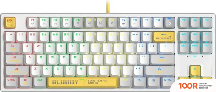 Клавиатура A4Tech BLOODY S87 ENERGY WHITE (BLOODY BLMS RED PLUS) (70898)