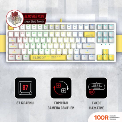 Клавиатура A4Tech BLOODY S87 ENERGY WHITE (BLOODY BLMS RED PLUS) (70898)