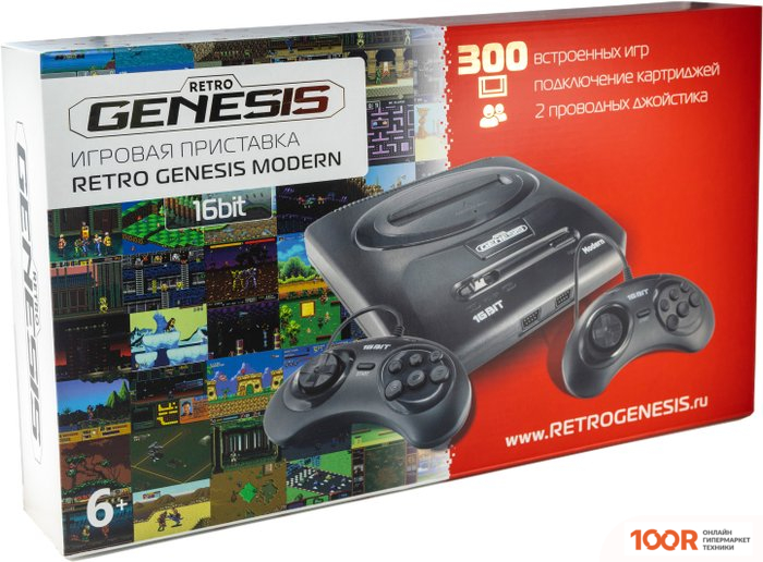 Игровая приставка Retro Genesis MODERN (2 ПРОВОДНЫХ ГЕЙМПАДА, 300 ИГР) (69075)