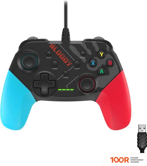 A4Tech BLOODY GP30 (ЧЕРНЫЙ/ГОЛУБОЙ) (68483)