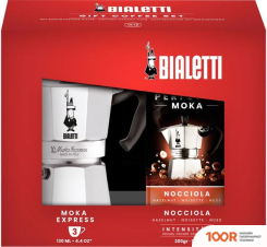Bialetti MOKA EXPRESS (6 ПОРЦИЙ + КОФЕ МОЛОТЫЙ NOCCIOLA 200 ГР) (68002)