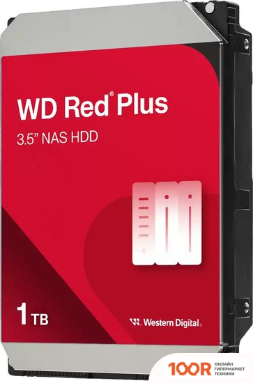 Жесткий диск WD RED PLUS 1TB WD10EFRX (ВОССТАНОВЛЕННЫЙ ПРОИЗВОДИТЕЛЕМ) (67880)