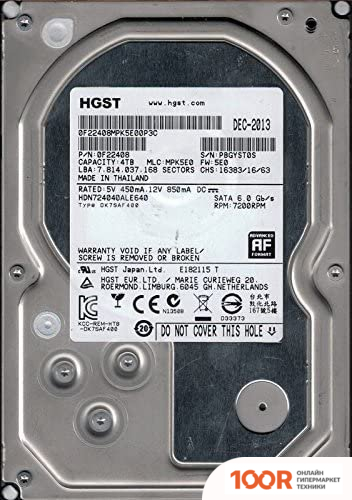 Жесткий диск HGST DESKSTAR NAS 4TB HDN724040ALE641 (67410)