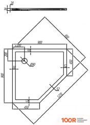 Душевой поддон Акватон КАЛИФОРНИЯ 90X90 (ПЯТИУГОЛЬНЫЙ) (62193)