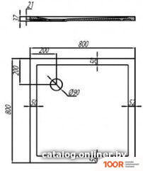 Душевой поддон Акватон КАЛИФОРНИЯ 80X80 (62186)
