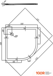 Душевой поддон Акватон КАЛИФОРНИЯ 1A715436CA010 100X100 (62185)