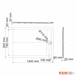 Душевой поддон Wasserkraft RHIN 44T36 (62113)