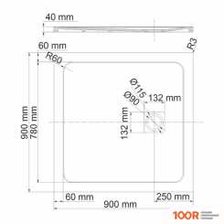Душевой поддон Wasserkraft RHIN 44T03 (62110)