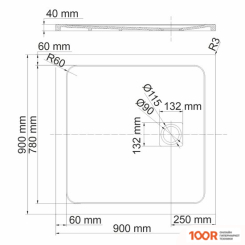 Душевой поддон Wasserkraft NEIME 19T03 (62105)