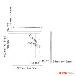 Душевой поддон Wasserkraft MINDEL 85T03 (62099)