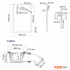 Душевой поддон Wasserkraft MAIN 41T07 (62098)