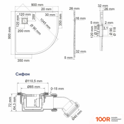 Душевой поддон Wasserkraft MAIN 41T01 (62095)